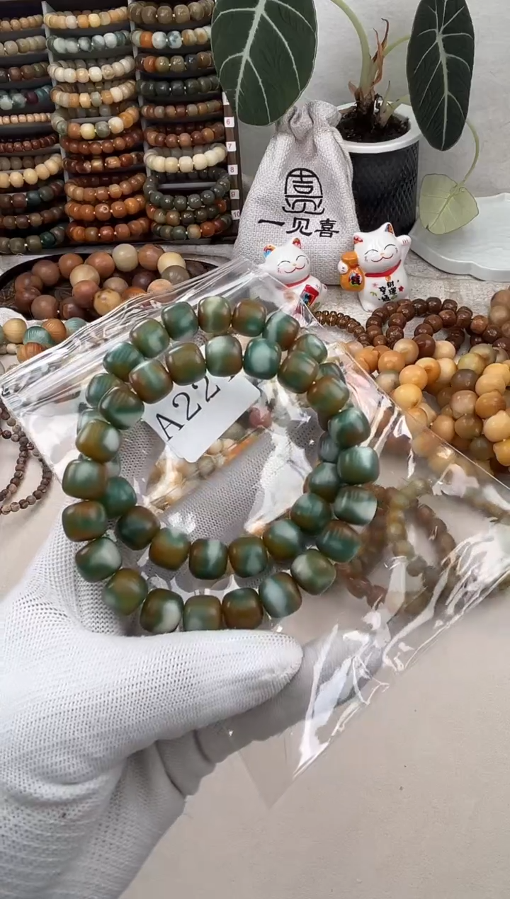 菩提根/象牙果手串a221卡12 干磨