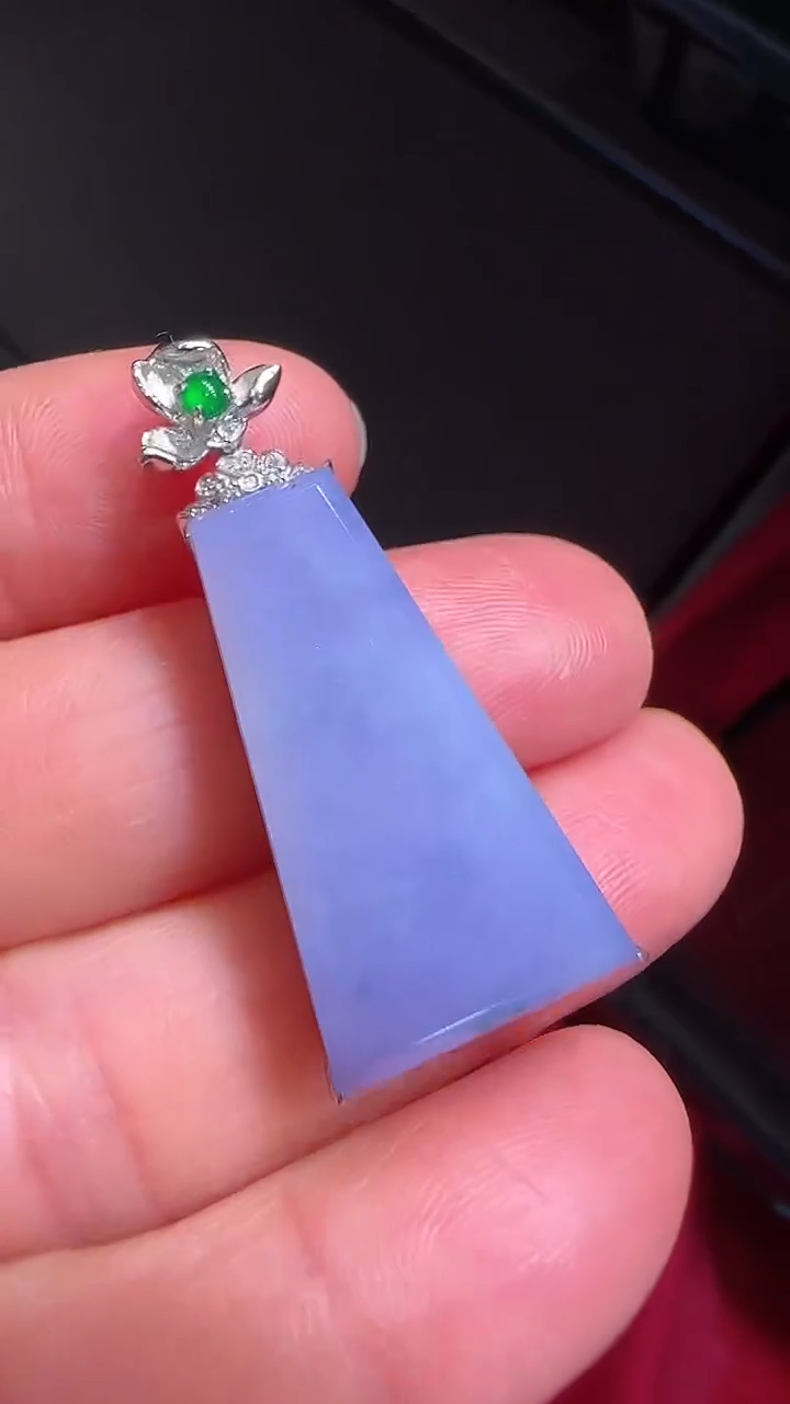 【闪购商品】翡翠颈饰18K金镶嵌无事牌