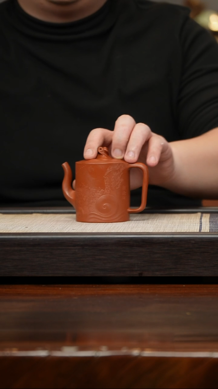 【闪购商品】紫砂茶壶大红袍百川归海（刻绘）1