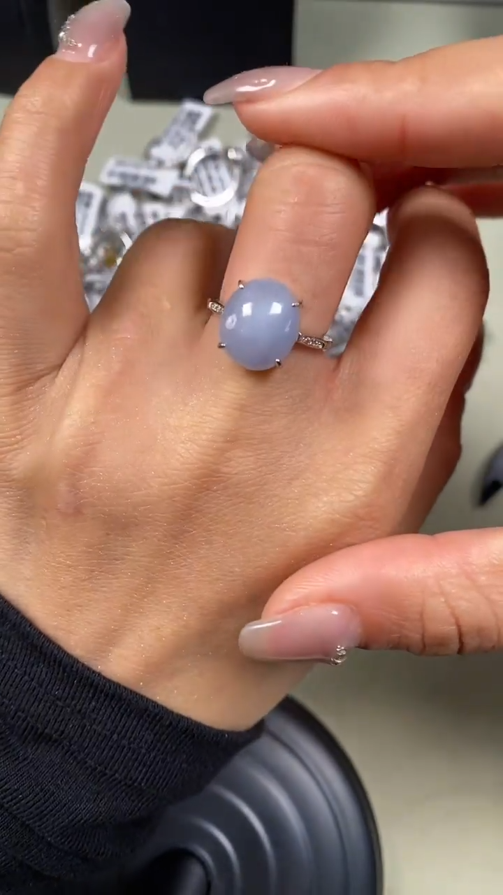 【闪购商品】翡翠戒指银S925镶嵌9721