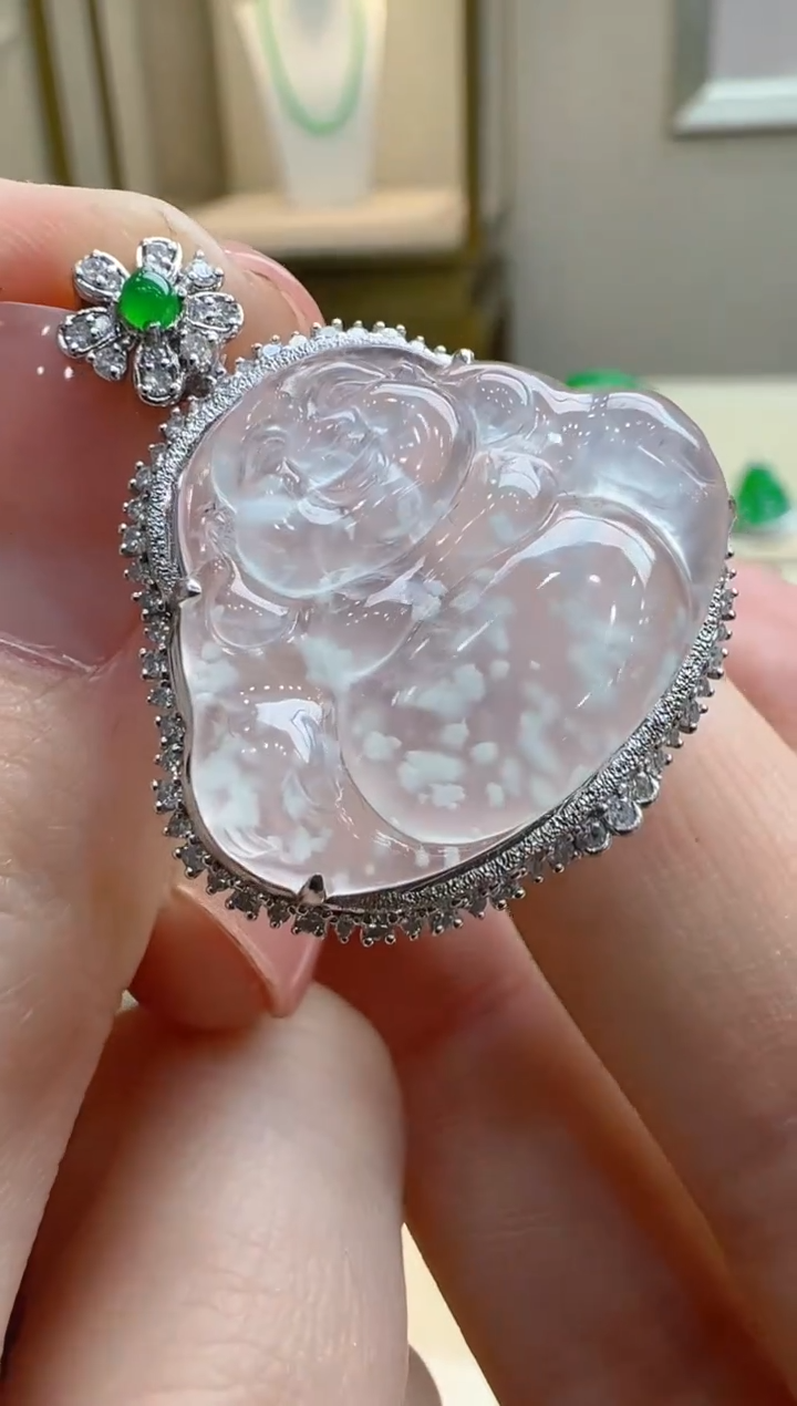 【闪购商品】翡翠吊坠(不含链)18K金镶嵌多样性发货拍一发一