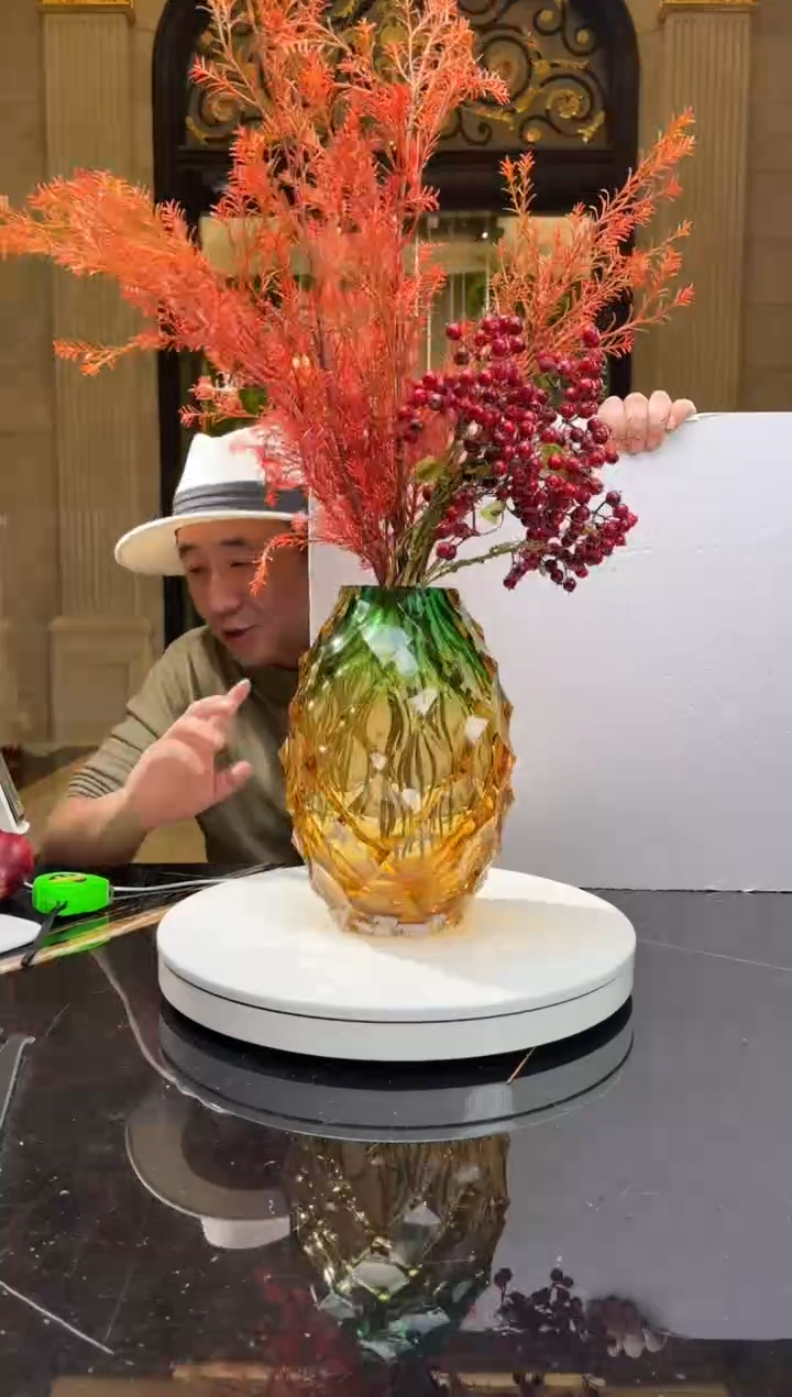 【闪购商品】摆件AJ05724金绿色菠萝花器