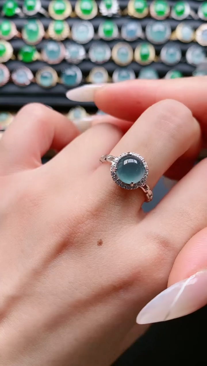 【闪购商品】翡翠戒指银S925镶嵌11111