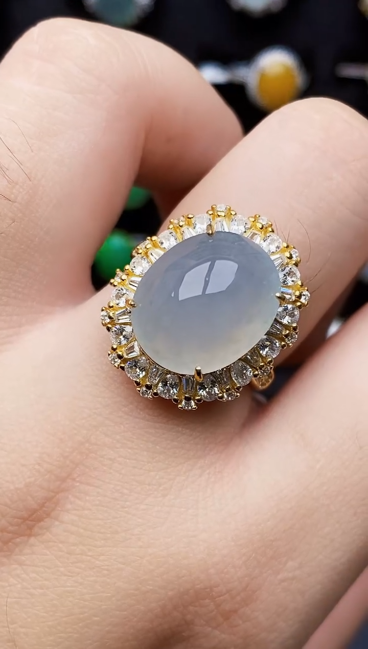 银S925镶嵌戒指翡翠2185