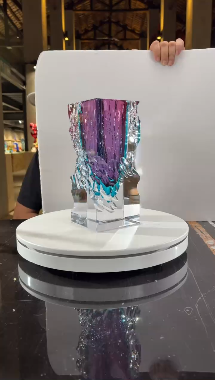 摆件璨石美学金红宝石蓝时间的边缘艺术花瓶