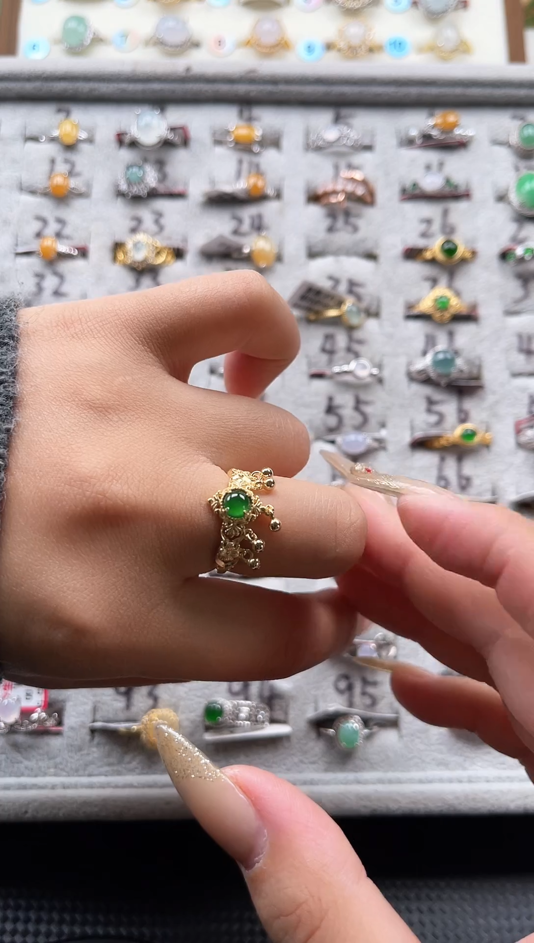 【闪购商品】翡翠戒指银S925镶嵌天然A货翡翠戒指