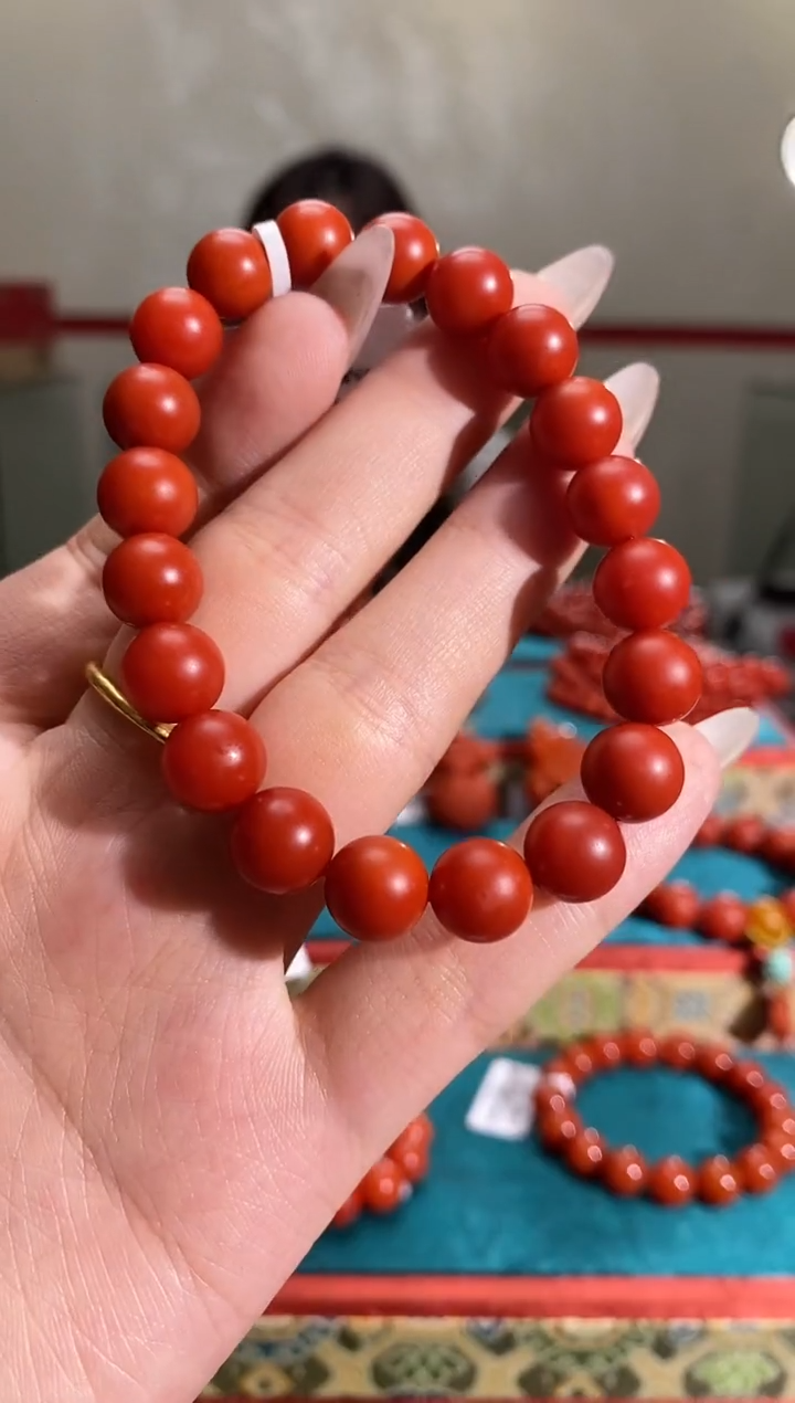 手串未镶嵌南红玛瑙5A精品保山南红辣椒红单圈10+mm