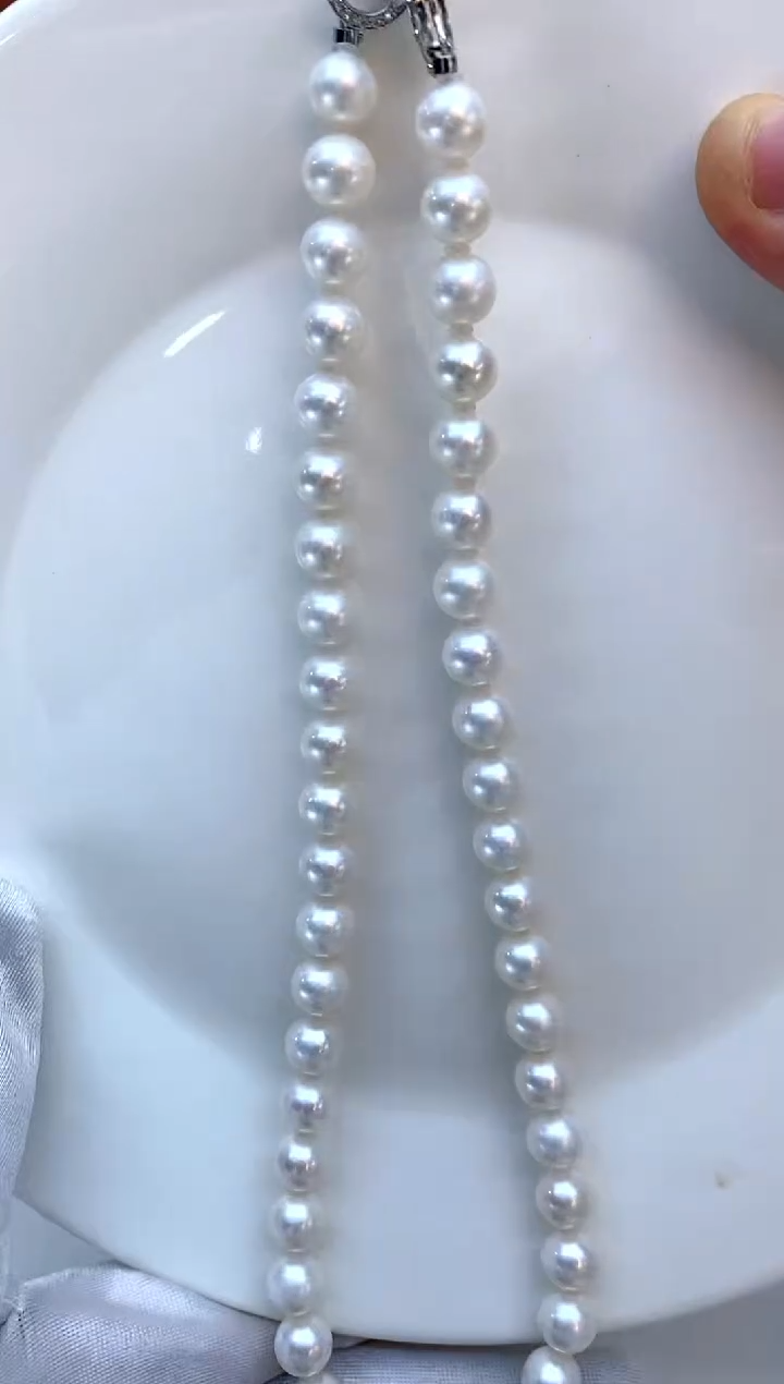 【闪购商品】淡水珍珠项链银S925镶嵌9-10