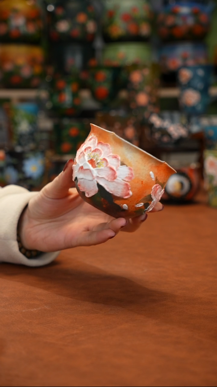 紫砂油画手绘釉下彩