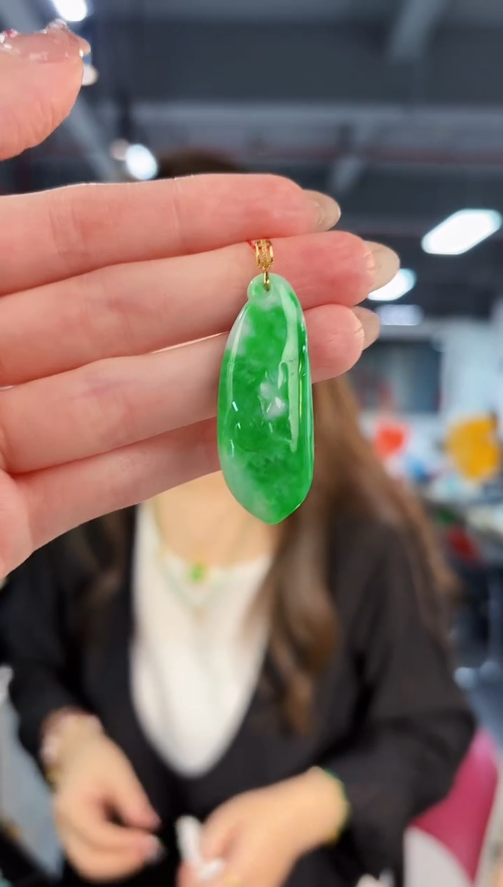 【闪购商品】翡翠颈饰18K金镶嵌缅料A货/支持复检/一件