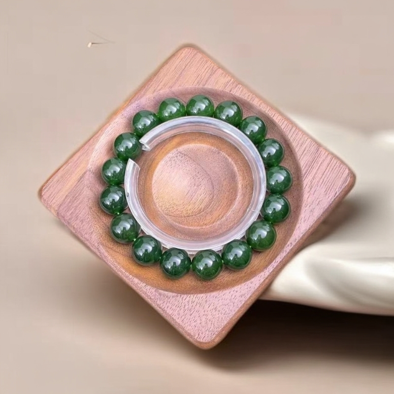 【思涵珠宝】天然玉石 112 菜绿12mm