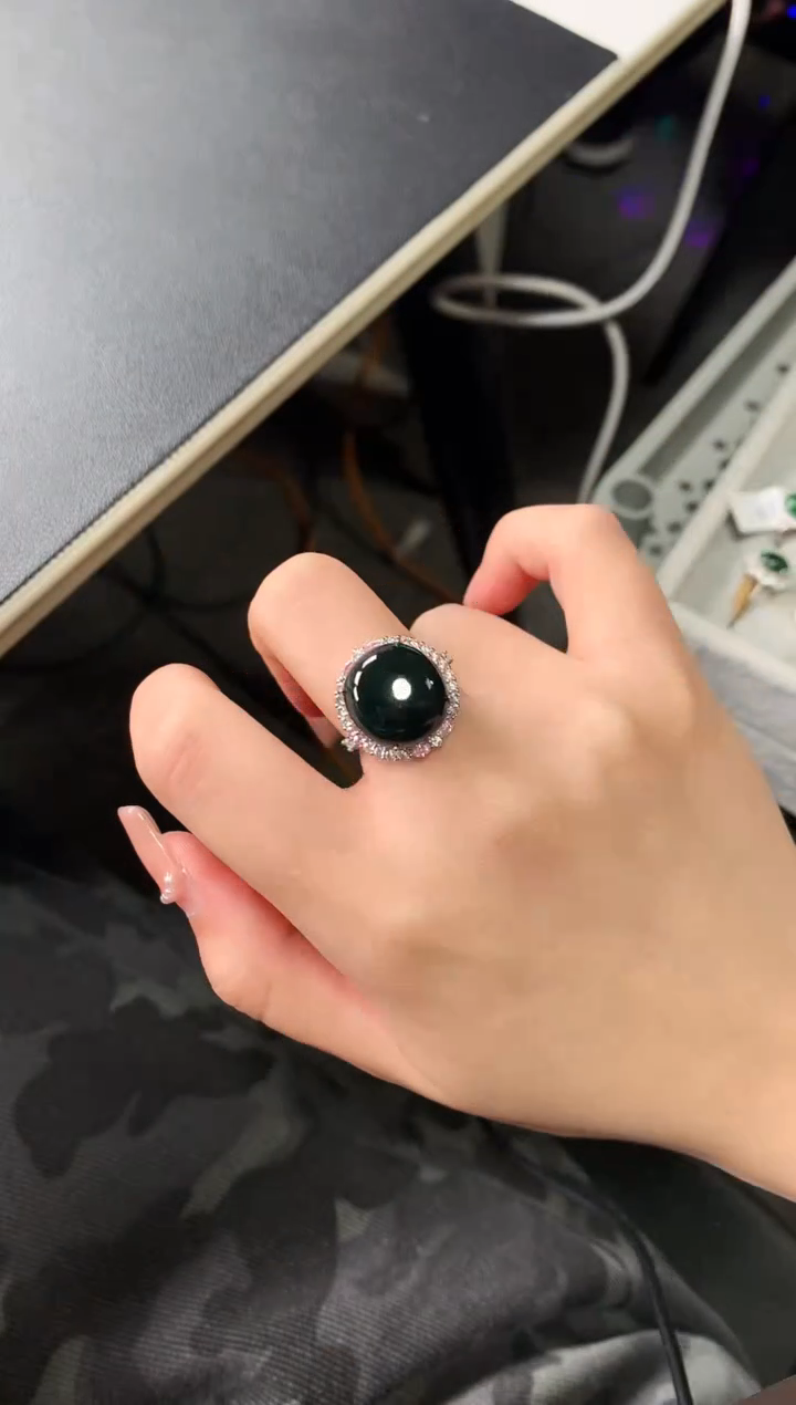 【闪购商品】翡翠戒指银S925镶嵌521421