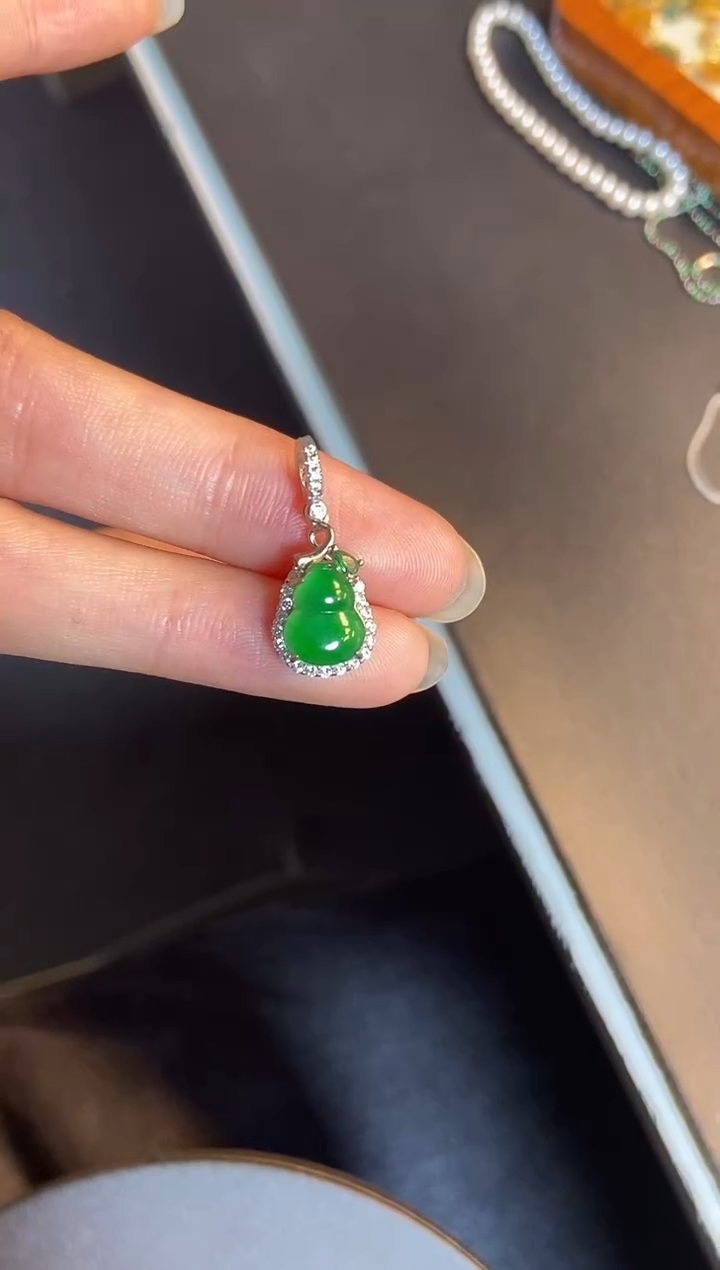 吊坠(不含链)银S925镶嵌翡翠1