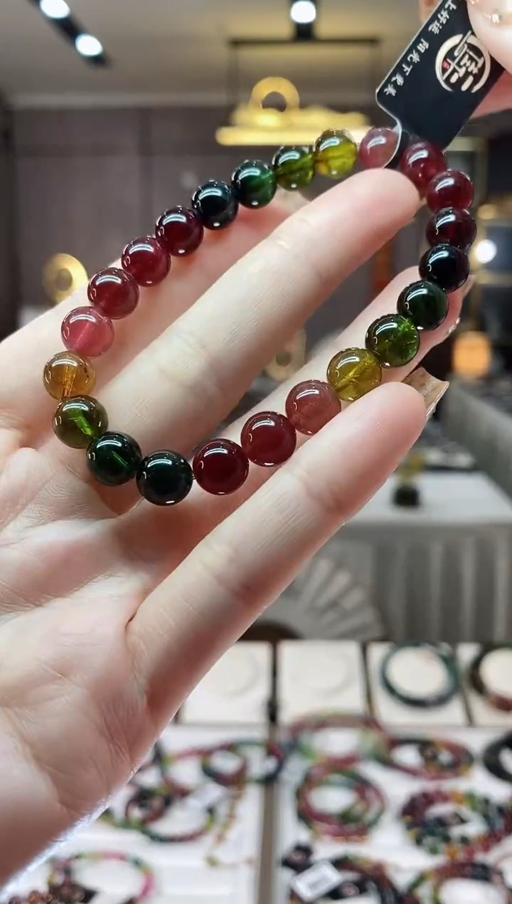 【闪购商品】碧玺单圈手串8mm+未镶嵌一物一证dan