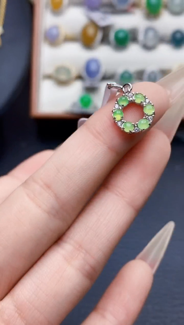 银S925镶嵌戒指翡翠2577