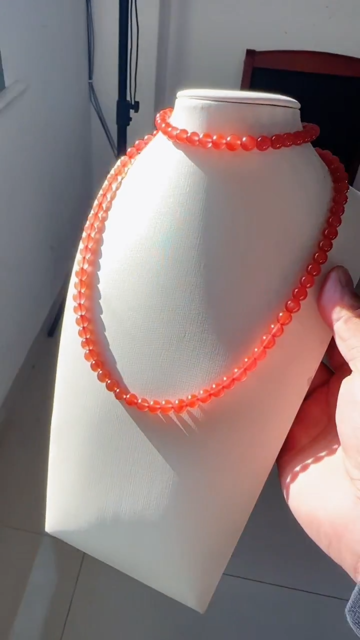 未镶嵌多样性发一件南红玛瑙7mm保山圆珠多圈 冰红
