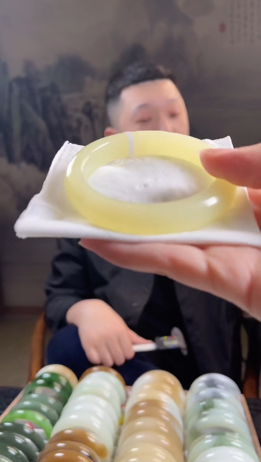 未镶嵌手镯和田玉57圈口0535