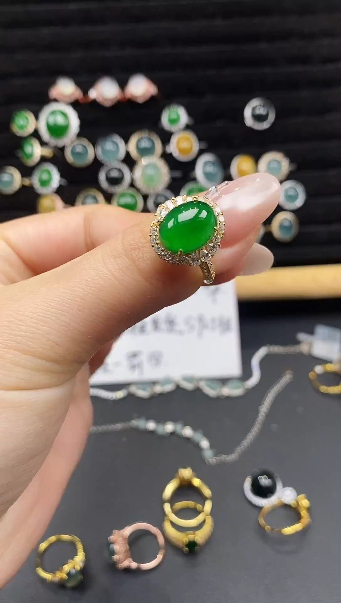 银S925镶嵌戒指翡翠111