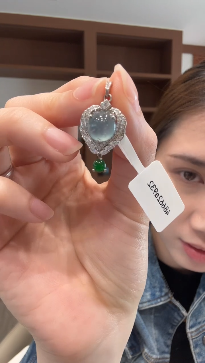 【闪购商品】翡翠吊坠(不含链)银S925镶嵌银镶