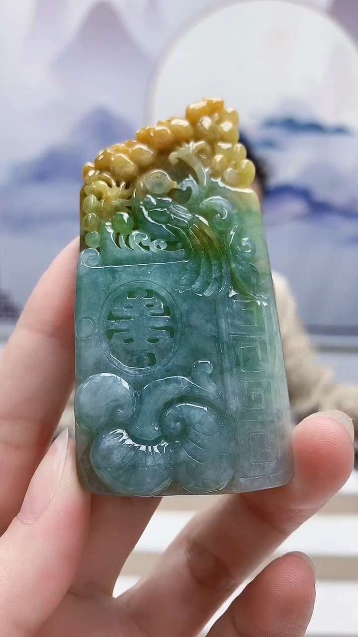 未镶嵌定制翡翠5160ry-毛货挂件81