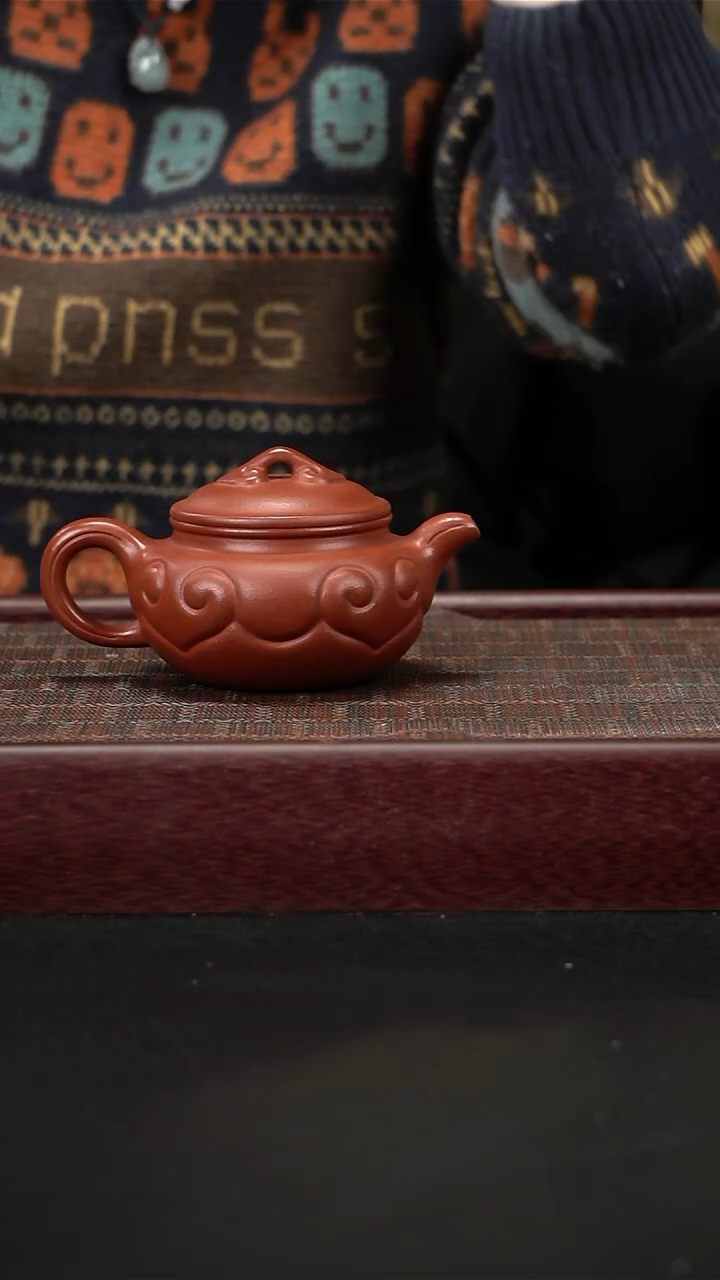 茶壶紫砂zq朱泥如意仿古220cc