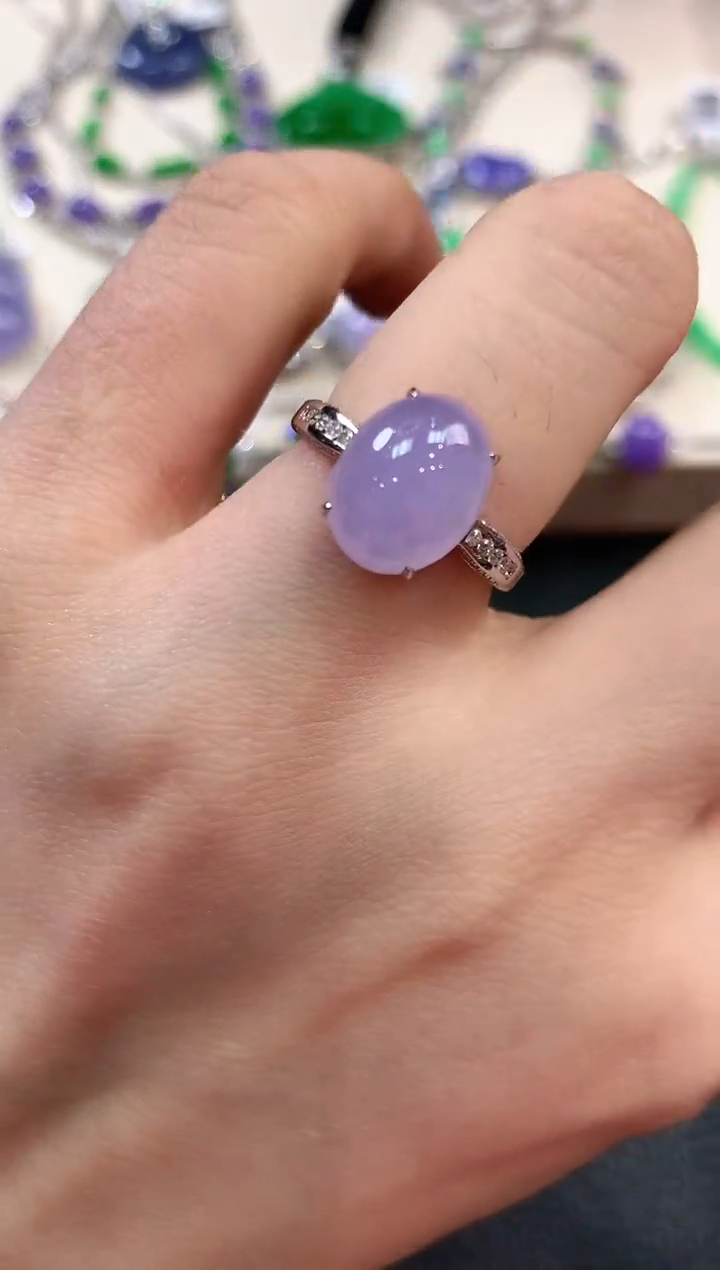 【闪购商品】翡翠戒指18K金镶嵌m24有色差