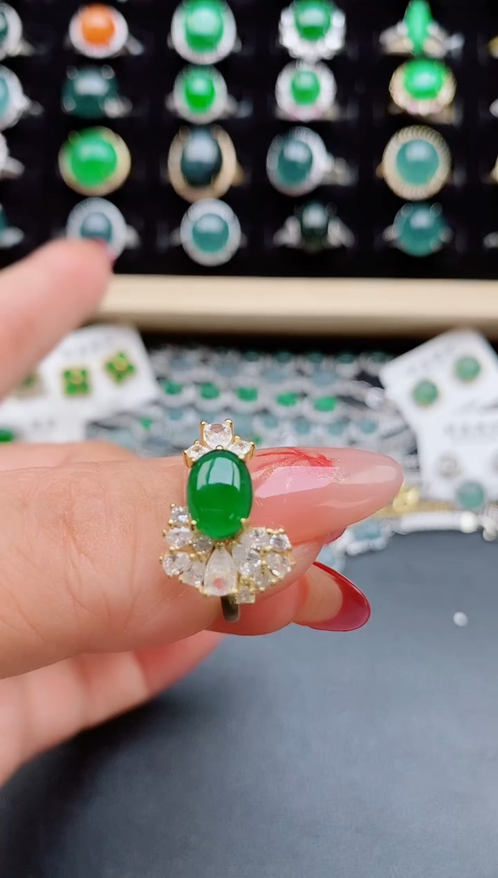 【闪购商品】翡翠戒指银S925镶嵌5080505