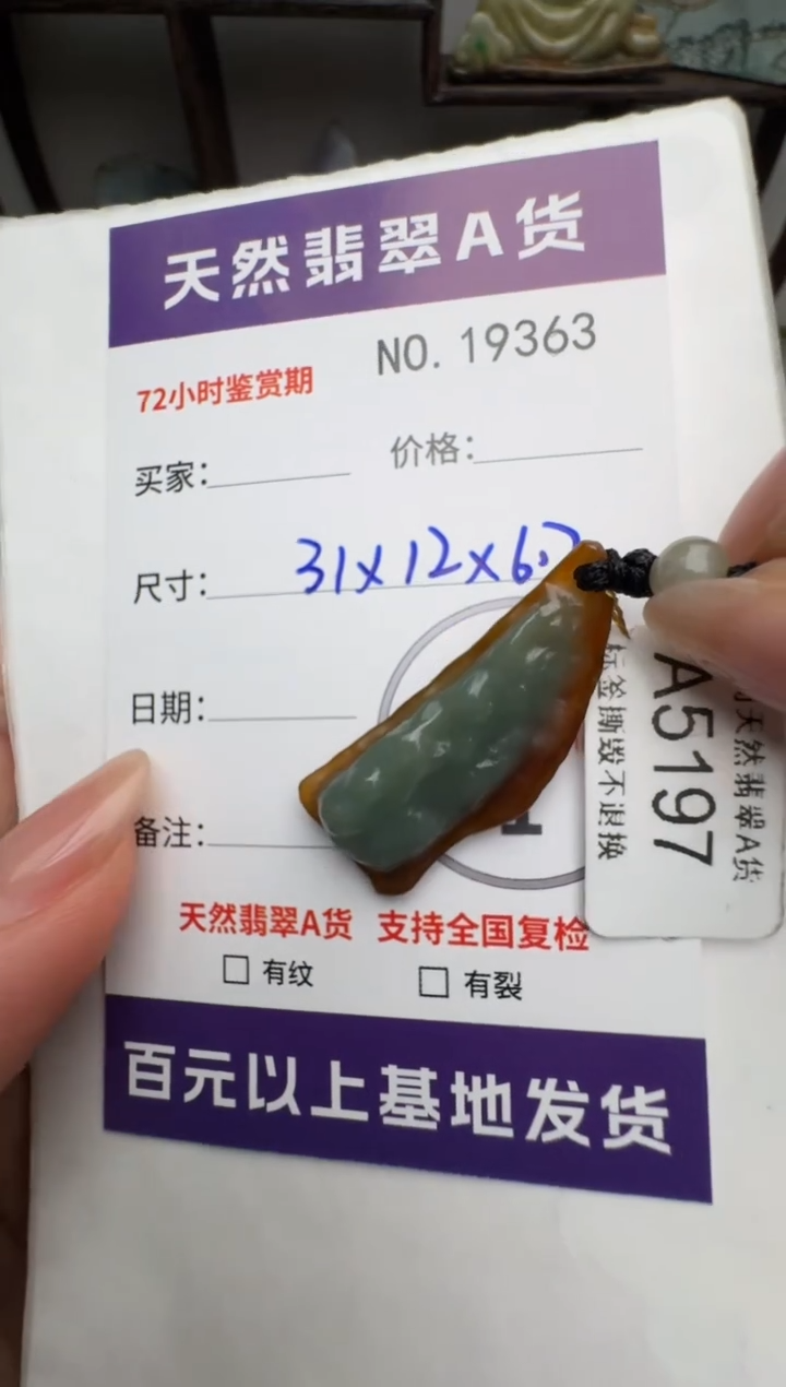 【闪购商品】翡翠颈饰未镶嵌原石19363