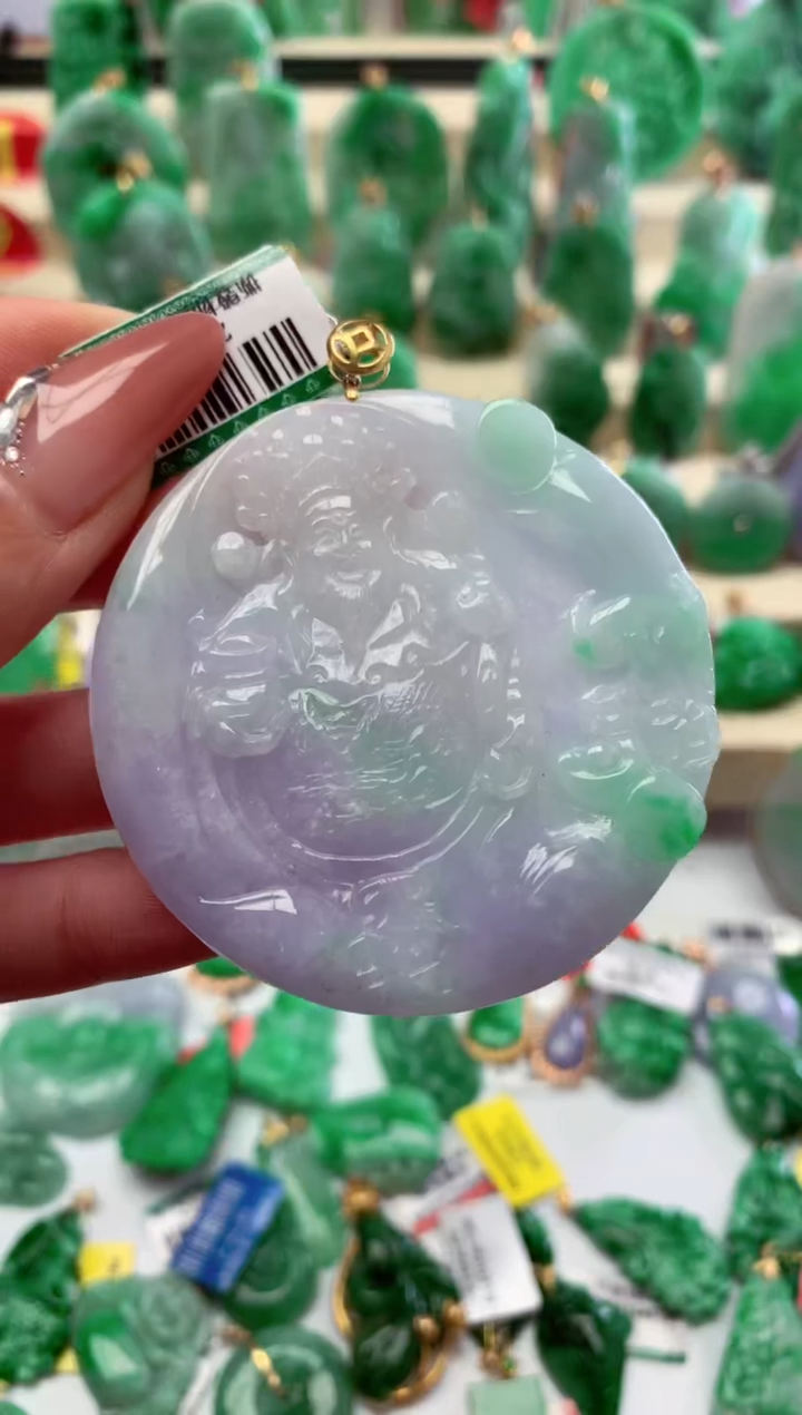 【闪购商品】翡翠颈饰18K金镶嵌挂件