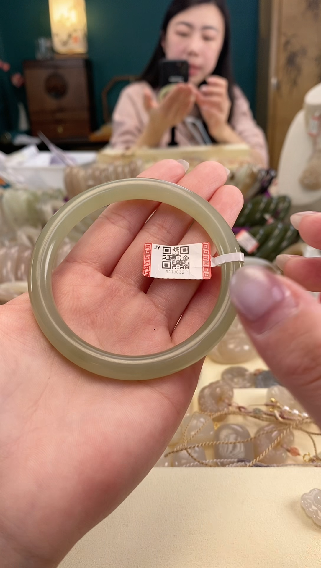 【闪购商品】和田玉手镯未镶嵌手镯61圈口