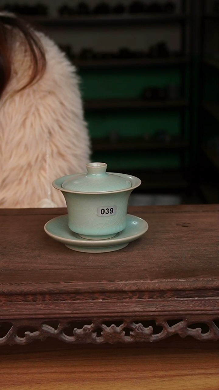 杯039号仿古三才马蹄盖碗微微不完美