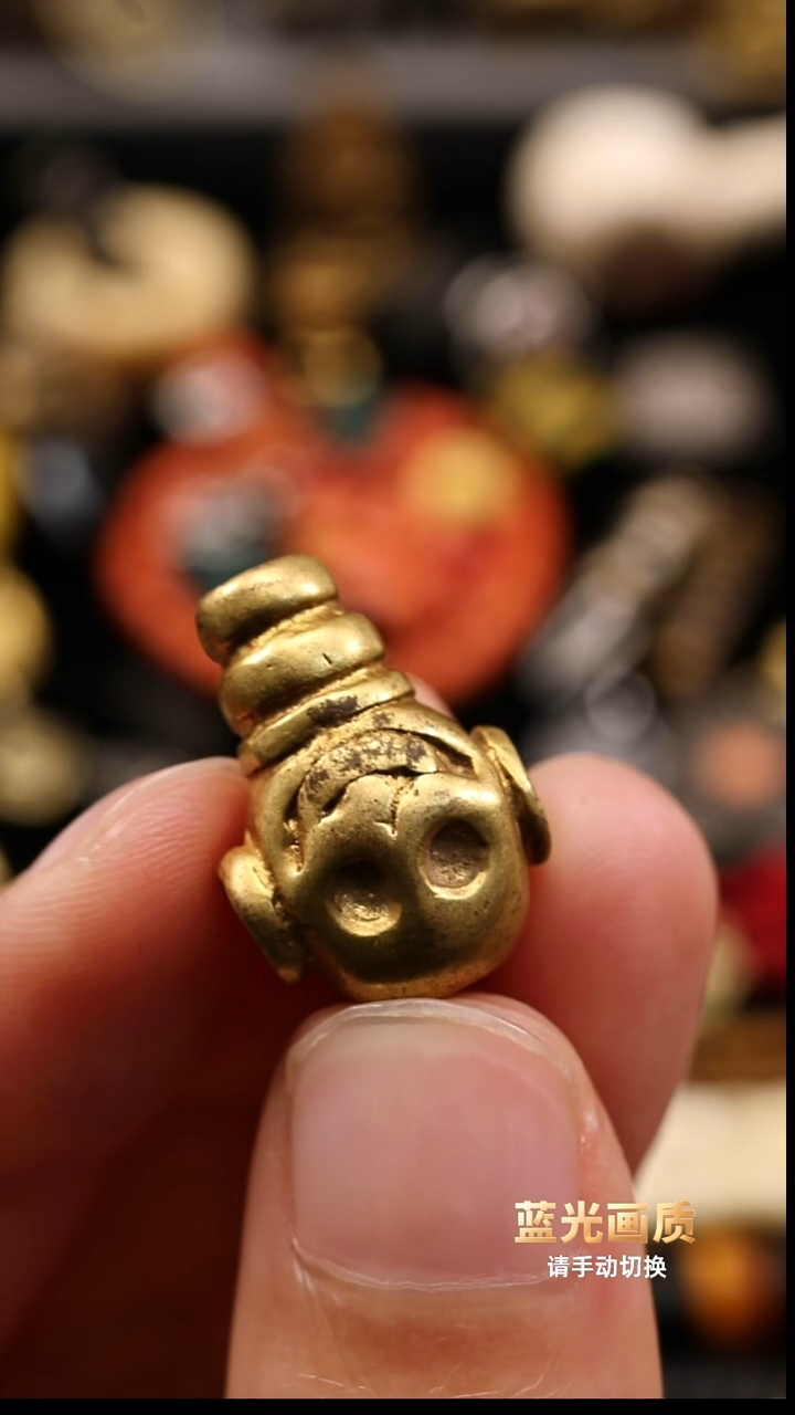 尺寸0.98*1.3铜鎏金阿呆老三通