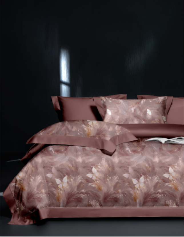 N4238 天丝棉磨毛双人被套绽放（214A红) 200*230 加厚温暖柔软