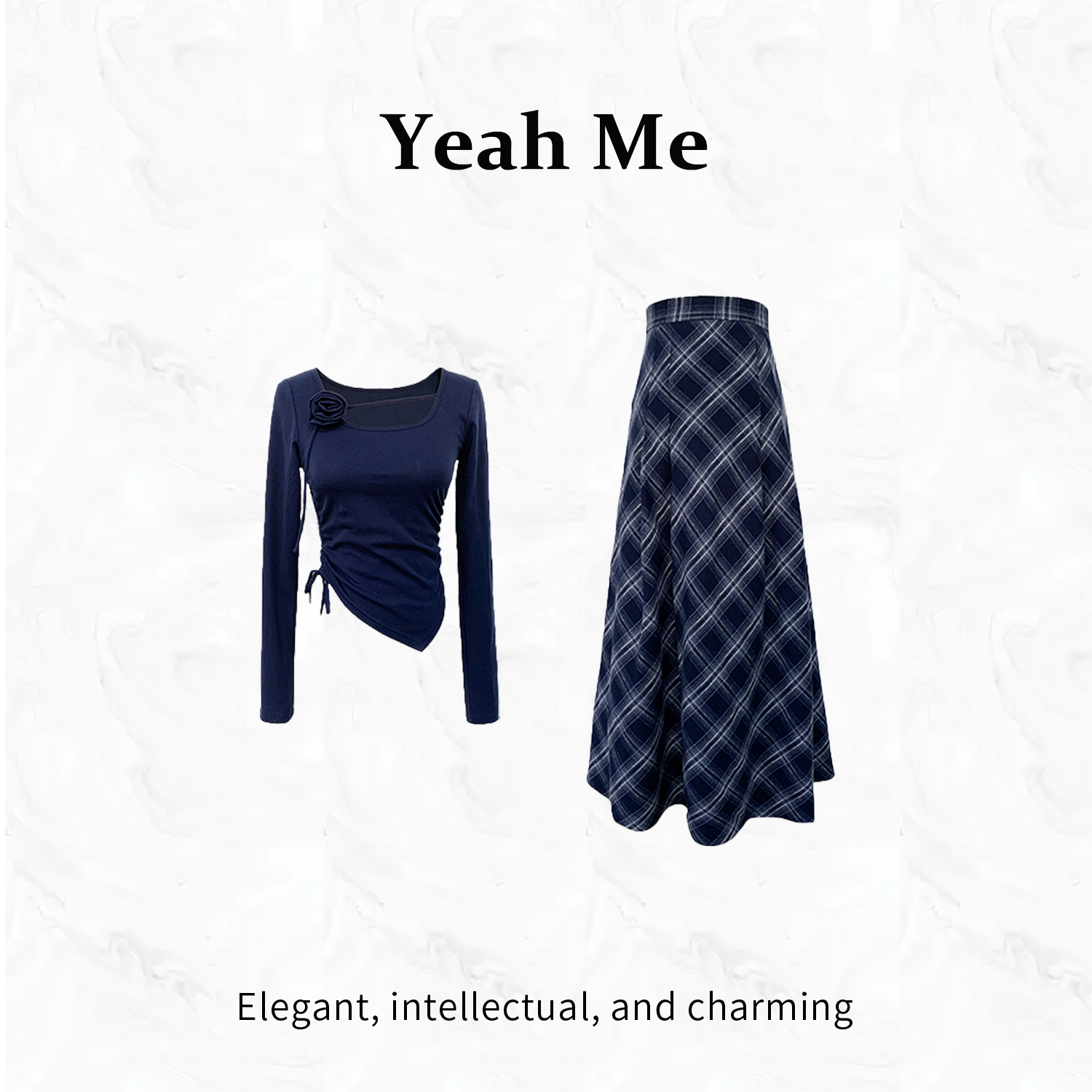 Yeah Me-【海派学院】秋季新款学院风穿搭推荐显瘦百搭半身裙套装女