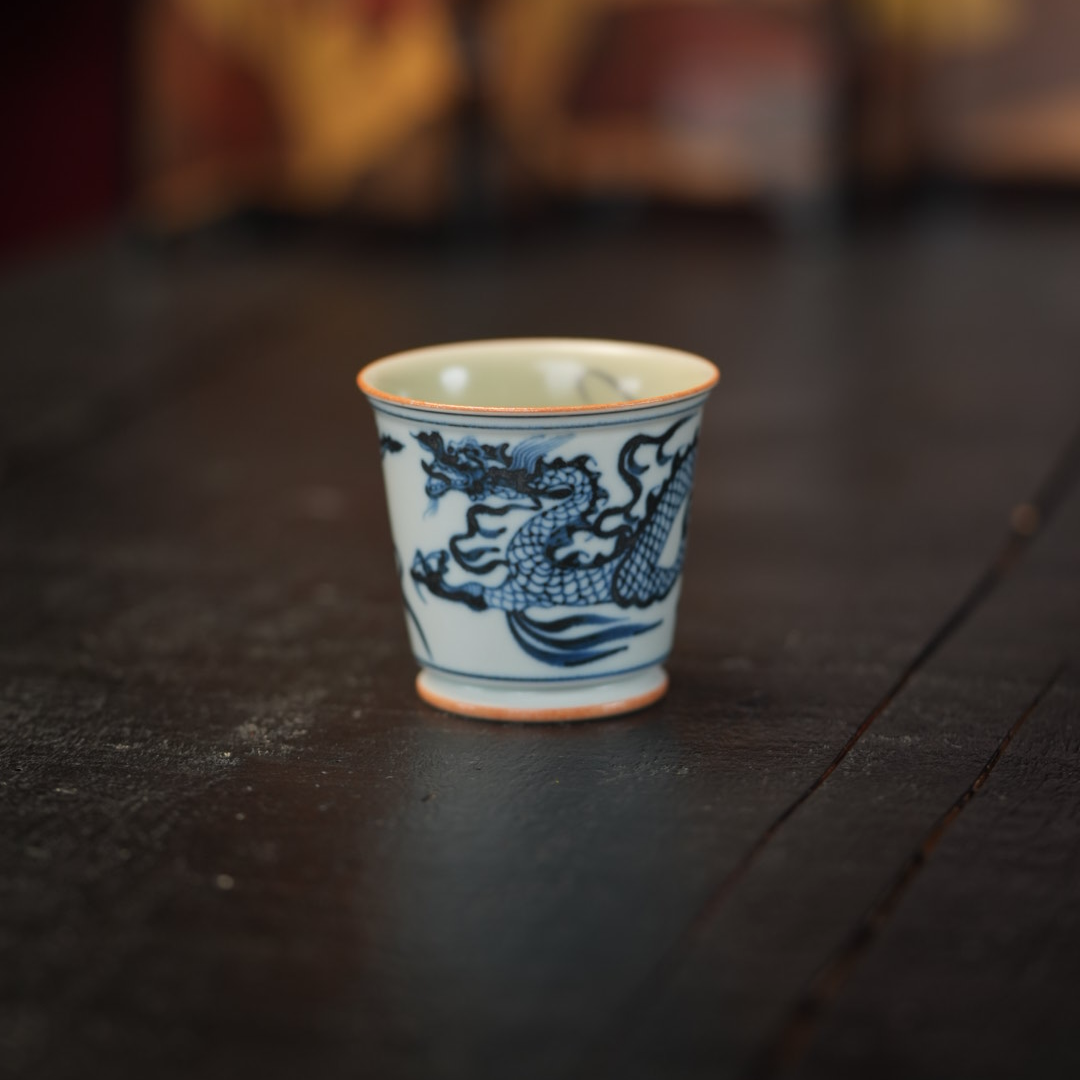 【文堇堂】青花系列 景德镇手工手绘 龙纹 主人杯 867