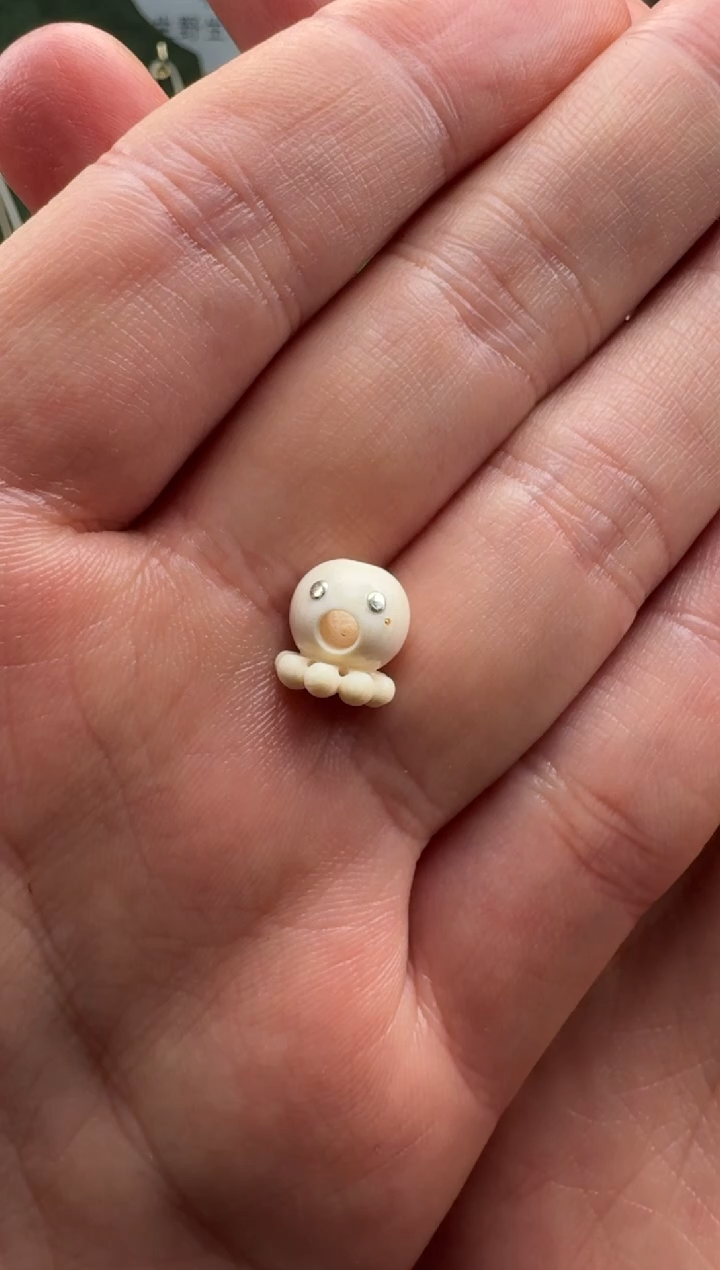 把件猛犸象牙不****╭雕刻小章鱼配饰