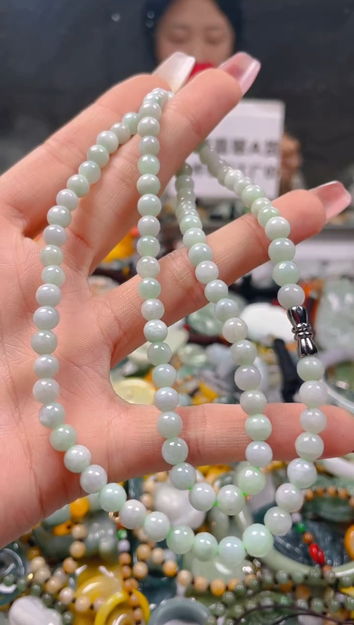 【闪购商品】翡翠颈饰未镶嵌6MM/C/翡翠A货一图一物