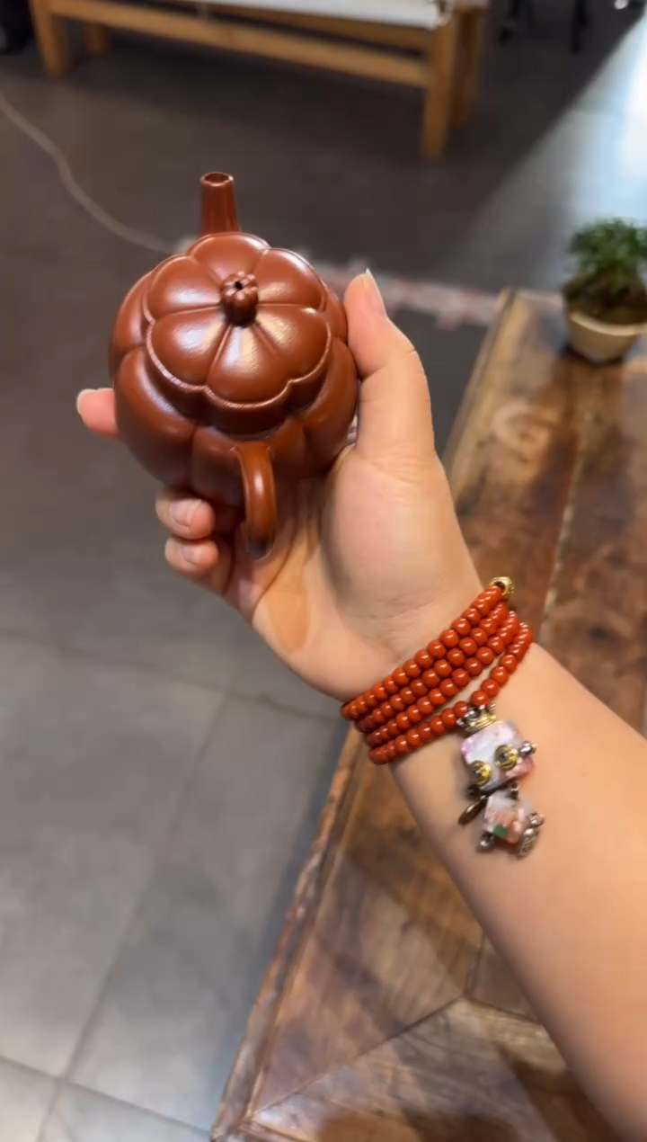 茶壶紫砂彬**礼繁花 朱泥