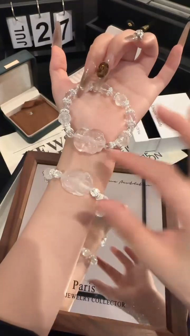 水晶手链合金白水晶x1192