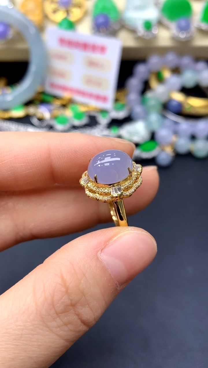 18K金镶嵌戒指翡翠303-中国好珍宝