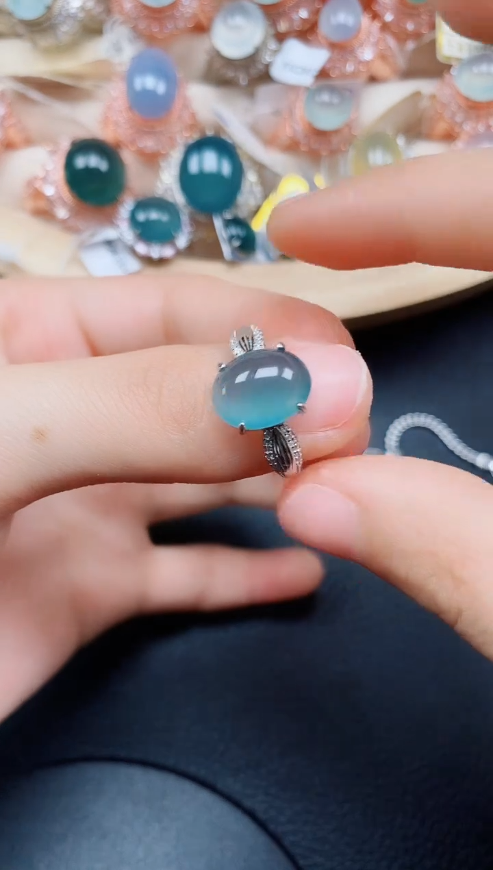 【闪购商品】翡翠戒指银S925镶嵌翡翠