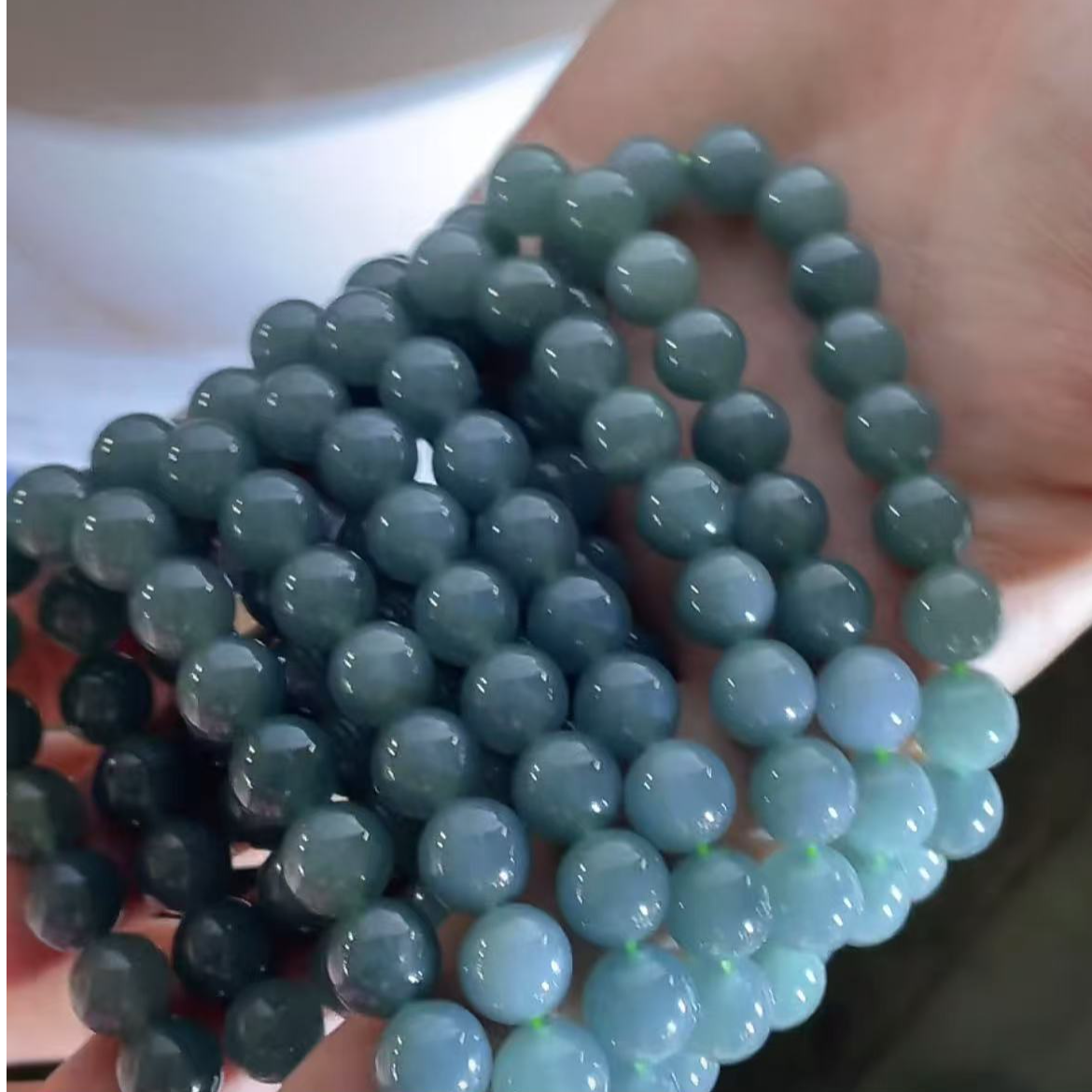 【玉经纶】-70642/Q52-天然A货翡翠手串-多样性发其—