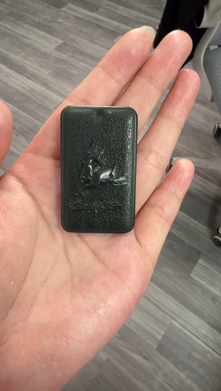 吊坠(不含链)未镶嵌和田玉塔青无事牌