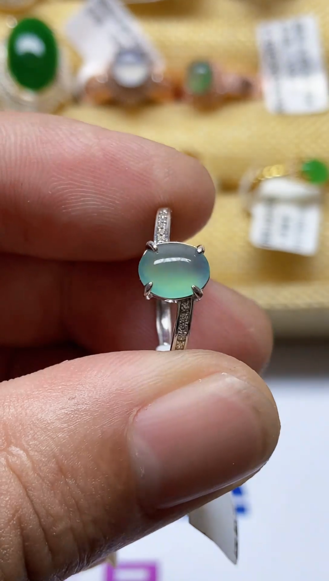 【闪购商品】翡翠戒指银S925镶嵌0000