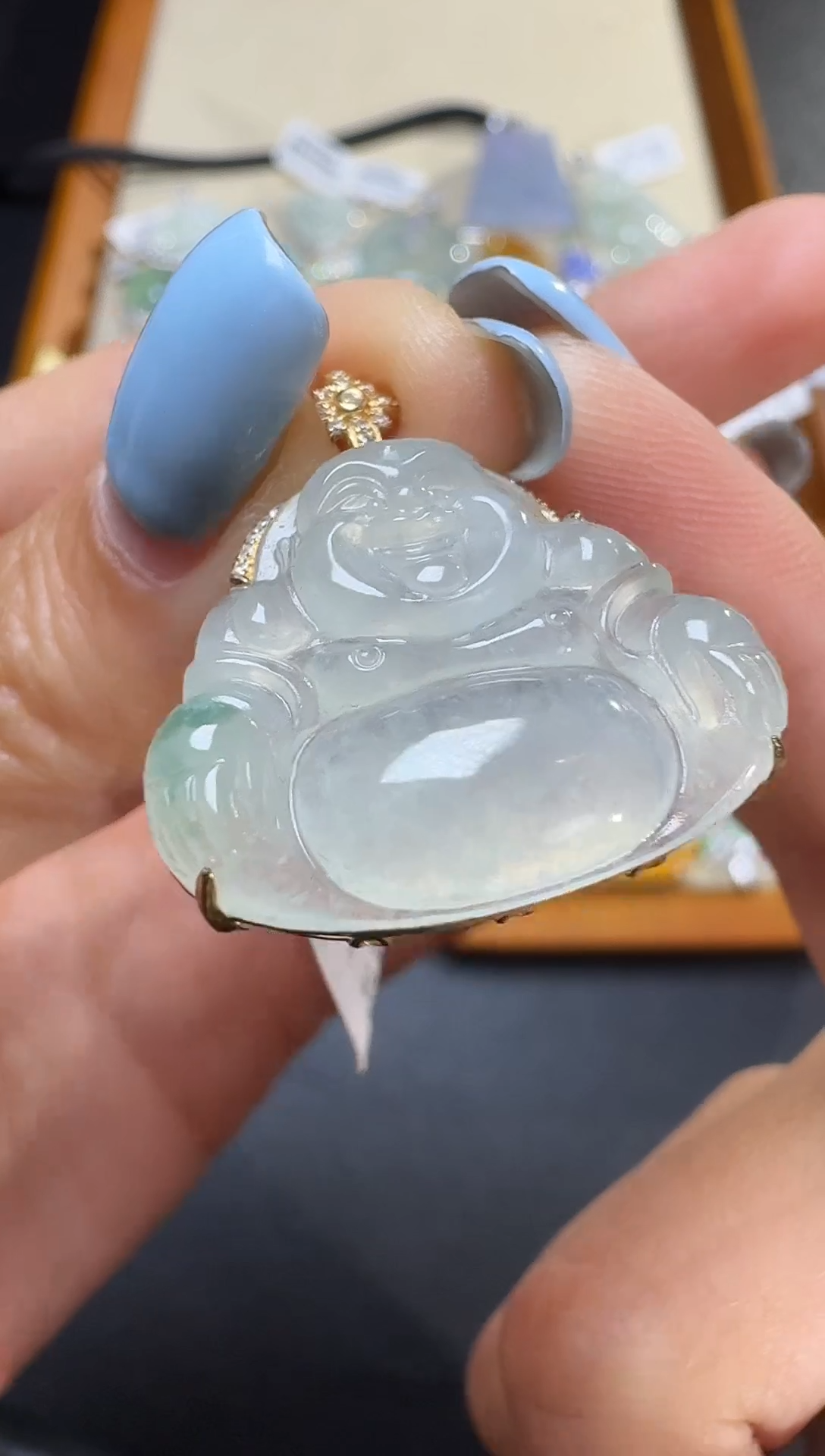 【闪购商品】翡翠颈饰18K金镶嵌【源头工厂】钻石镶嵌