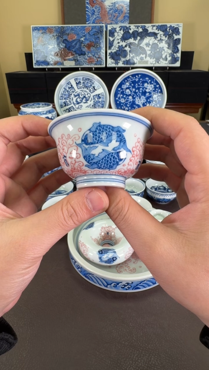 【闪购商品】羿器窑海浪团鱼小压手杯