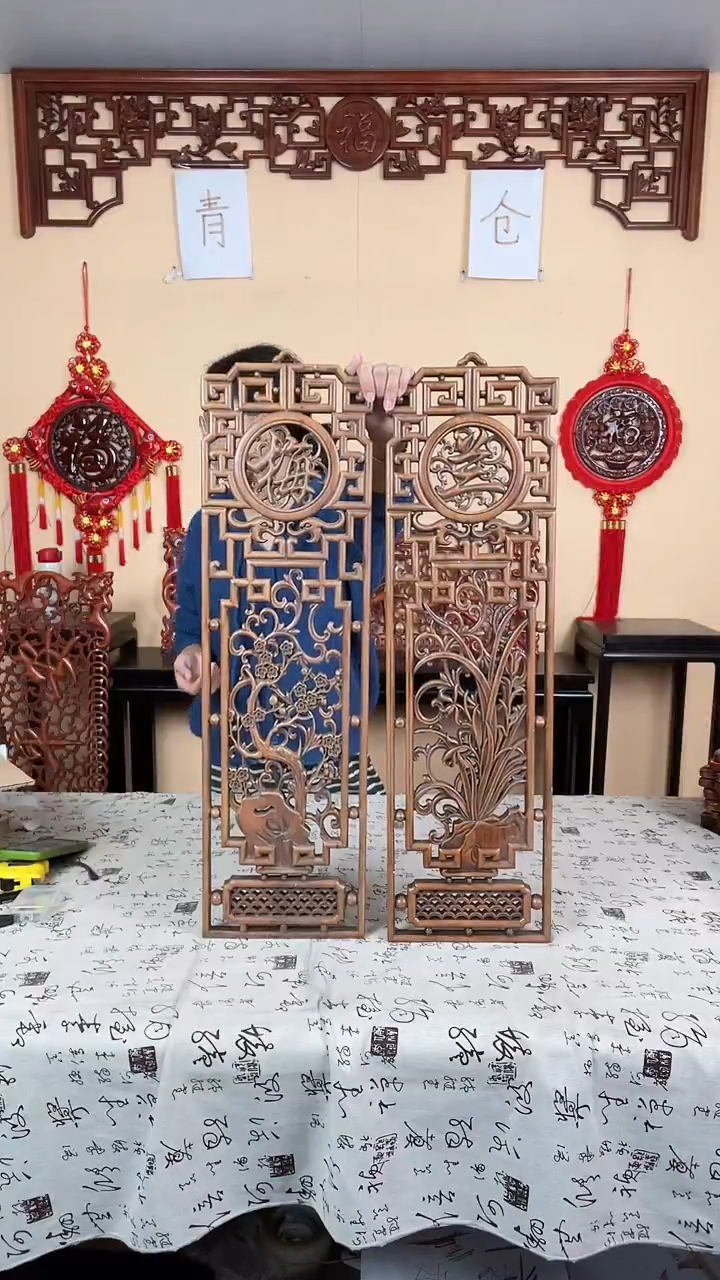 香樟木默认微瑕清仓处理，介意勿拍77*22一对