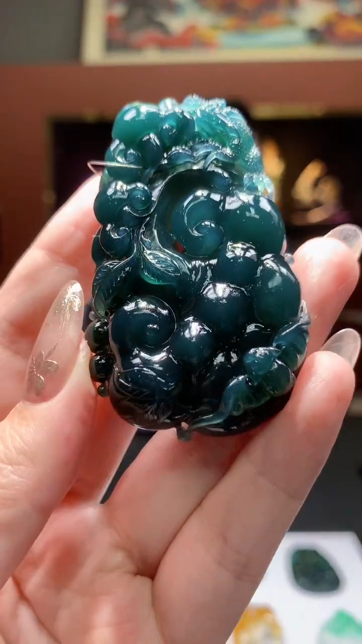 【闪购商品】定制翡翠未镶嵌8037yx-毛货挂件47