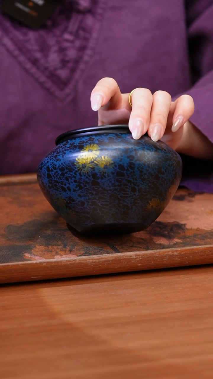 【闪购商品】老铁漆器建水/蝉翼纹蓝金