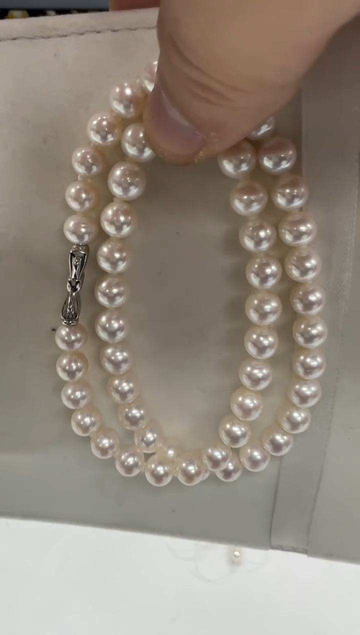 【闪购商品】淡水珍珠项链银S925镶嵌无核-毕业款 8-9mm